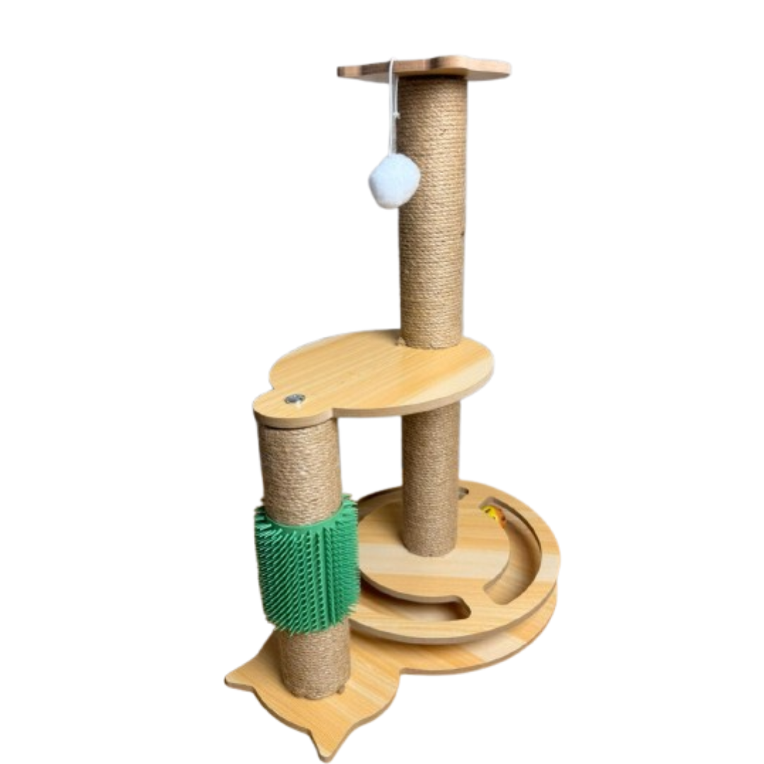 Rascador Para Gatos Torre De Madera Con Juguete Interactivo-6