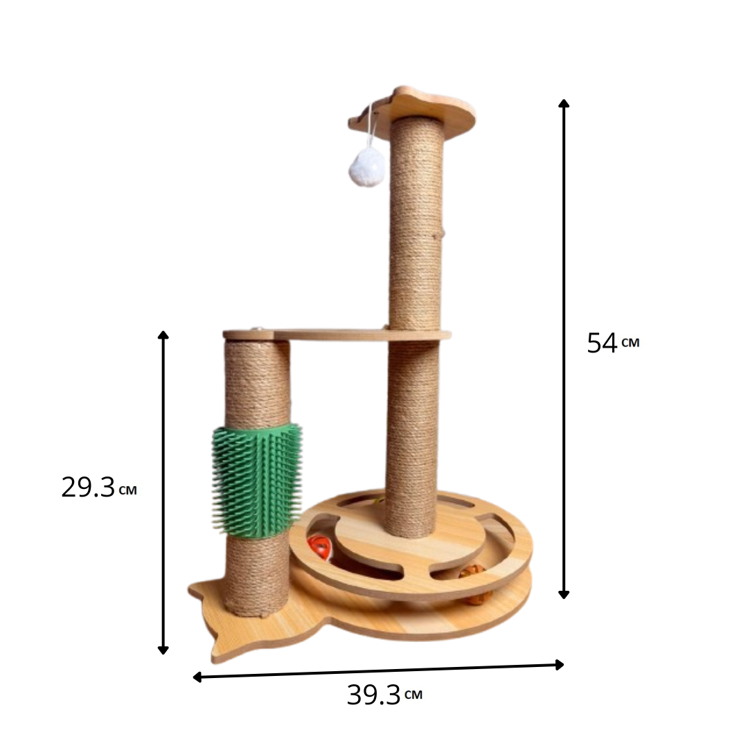 Rascador Para Gatos Torre De Madera Con Juguete Interactivo-8