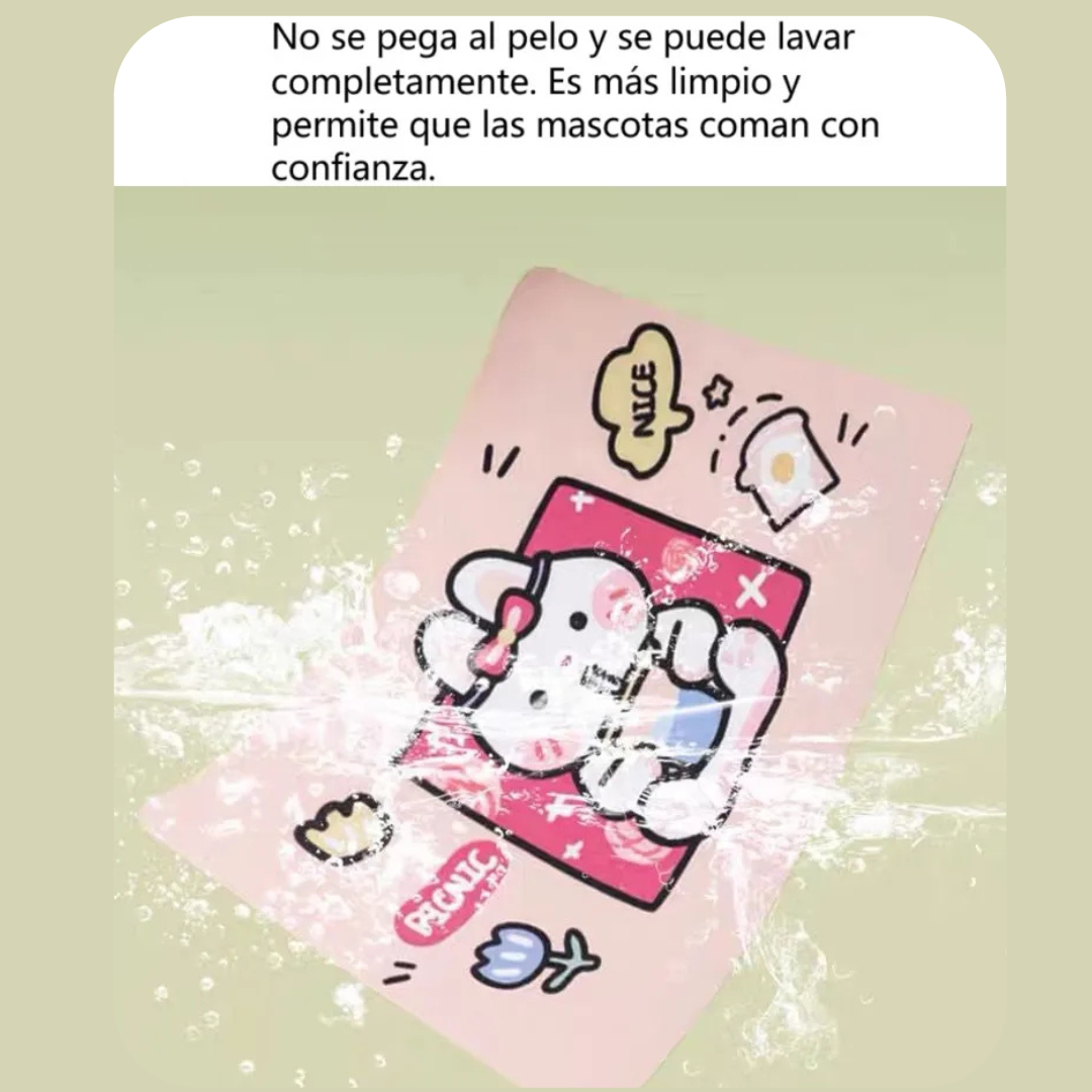 Mantel Silicona Impermeable De Alimento De Mascotas Dibujado-4