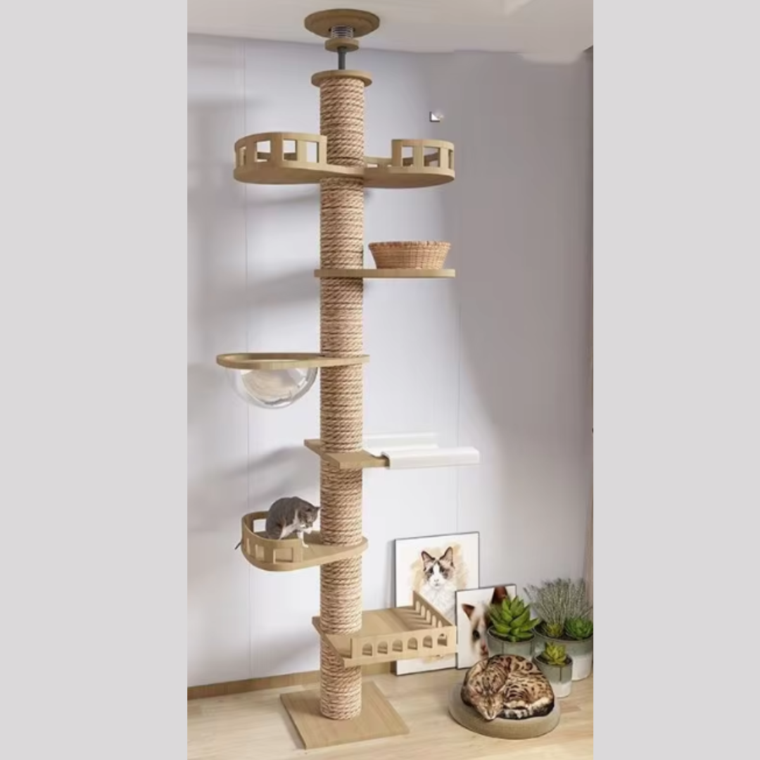 Torre Rascador Para Gato Tipo Arbol De Ajustable-5