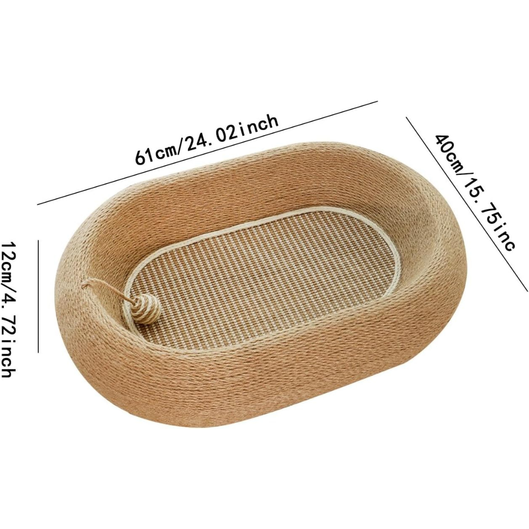 Cama Rascadora De Sisal Para Gatos De Forma Ovalada-4