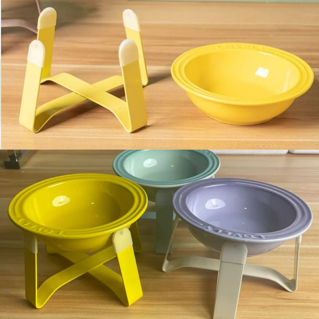Plato Cer mica Alto Para Mascota Gato Perro Peque o-4