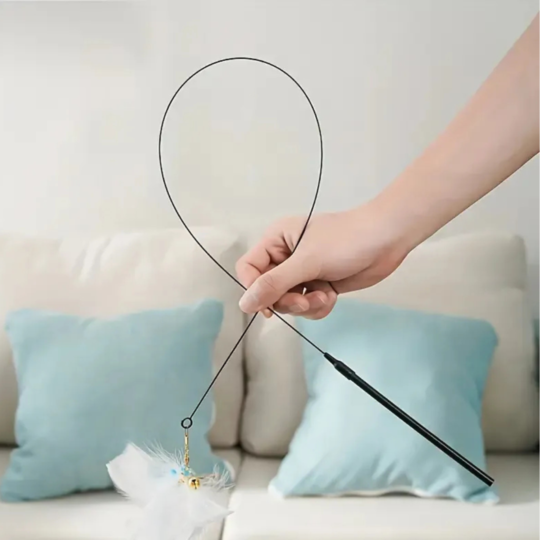 Juguete De Palo Interactivo 3pcs Plumas Gato-3