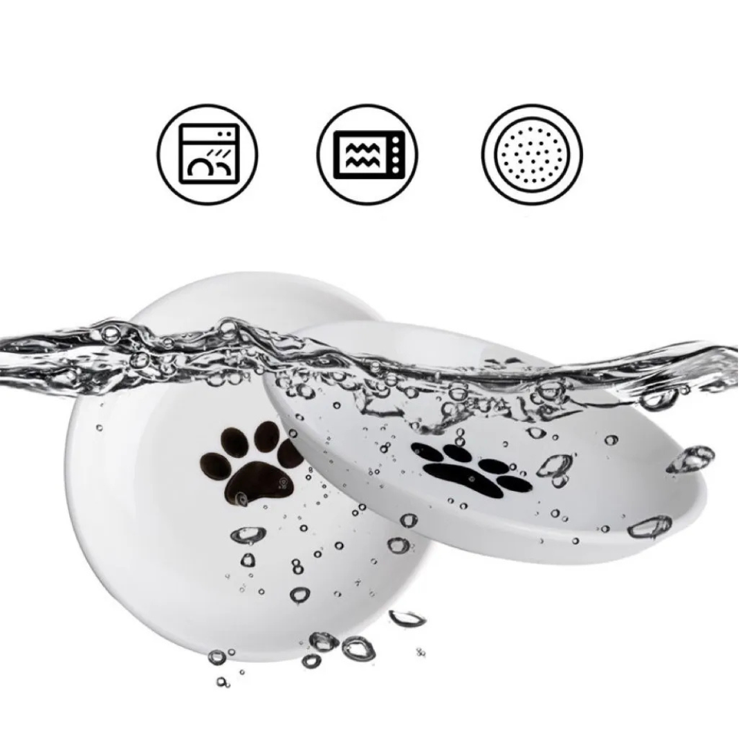 Plato Alto de Cer mica Estilo Europeo Para Perros Y Gatos-6