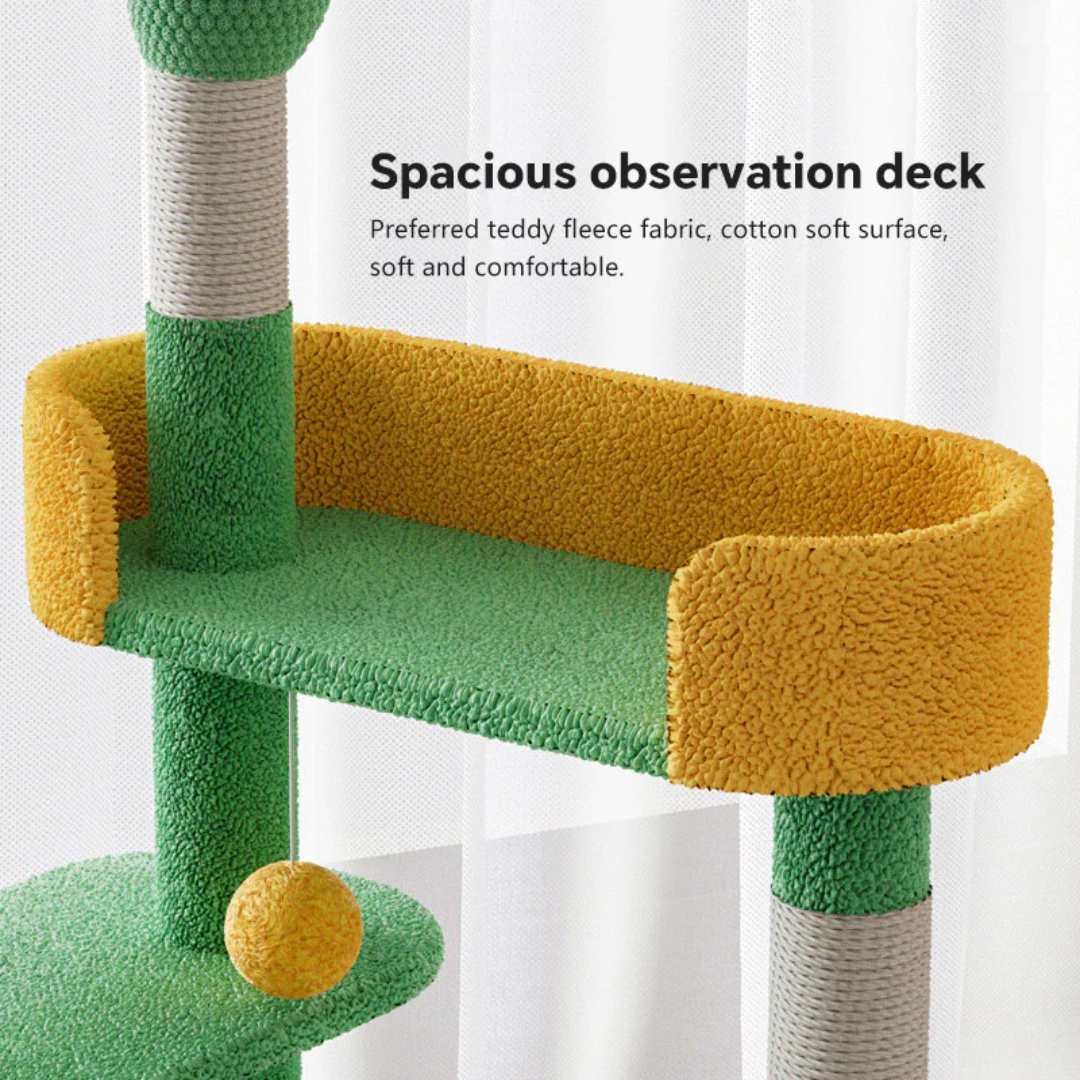 Torre Rascador Para Gatos Forma De Cactus 180cm De Alto Verde-5