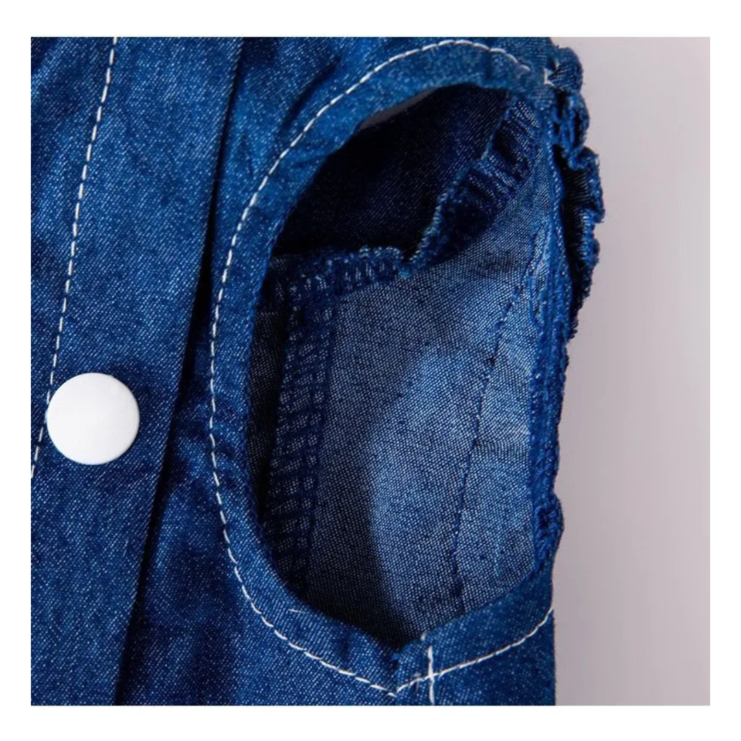 Vestido Denim Ropa Para Mascota Perro Gato Con Hebilla-3