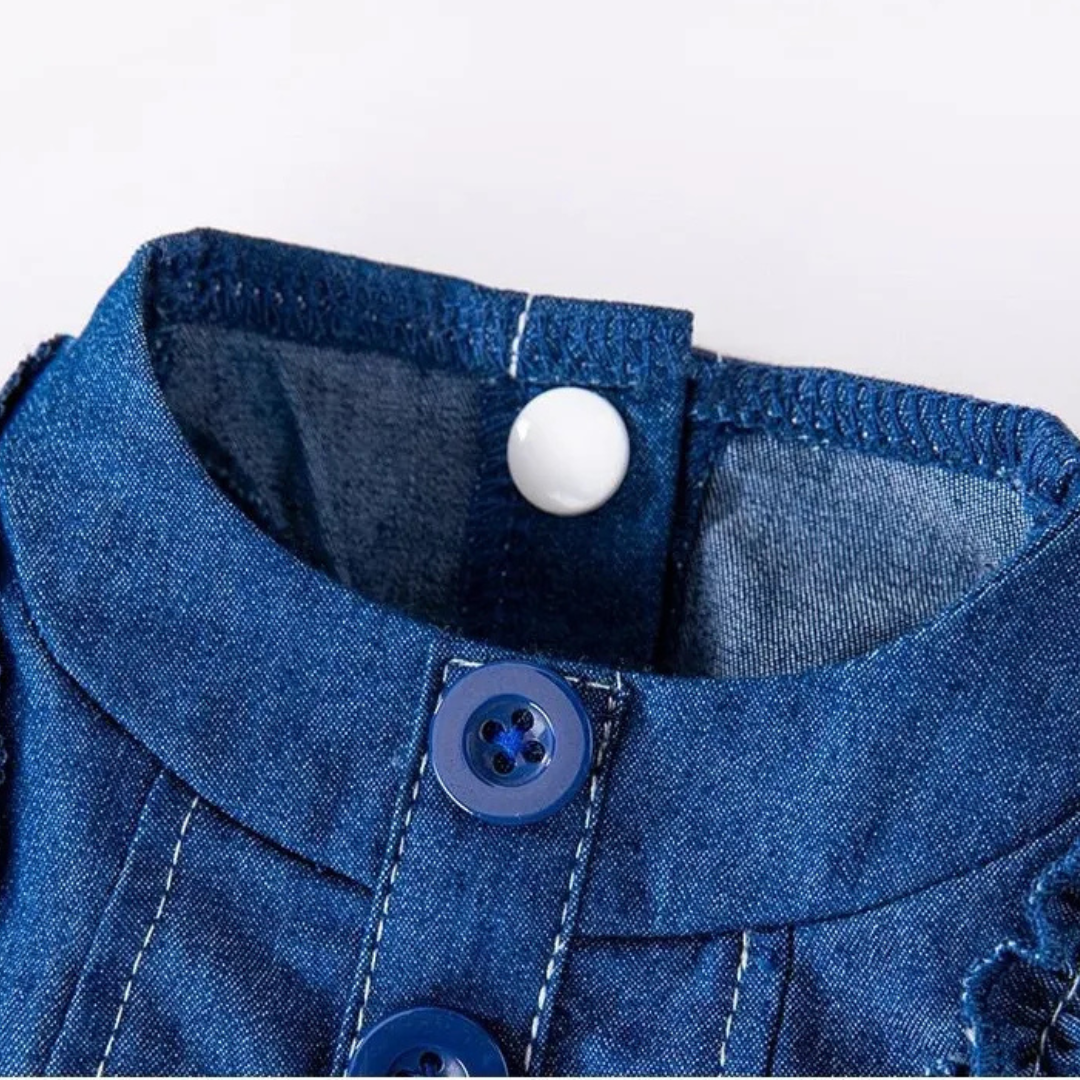Vestido Denim Ropa Para Mascota Perro Gato Con Hebilla-5