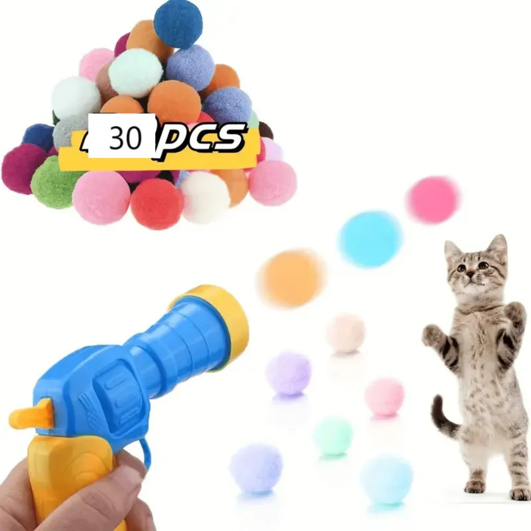 Set De Juguetes Interactivos Para Gatos 30pcs Bolas Peluche Como Foto-2
