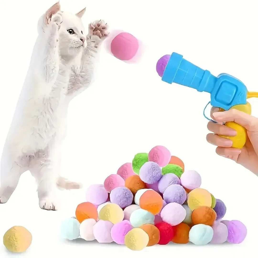 Set De Juguetes Interactivos Para Gatos 30pcs Bolas Peluche Como Foto-3