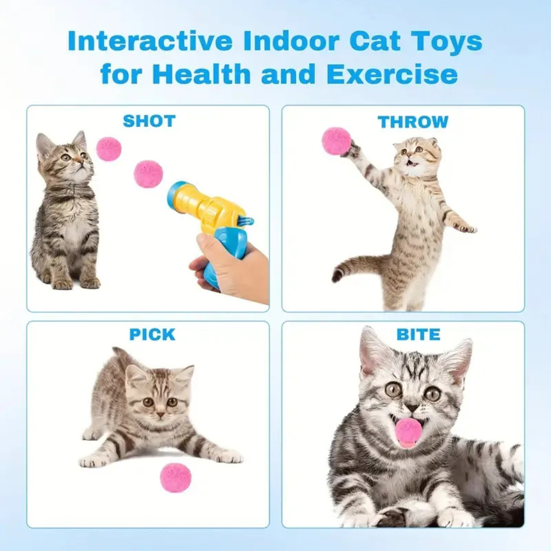 Set De Juguetes Interactivos Para Gatos 30pcs Bolas Peluche Como Foto-5