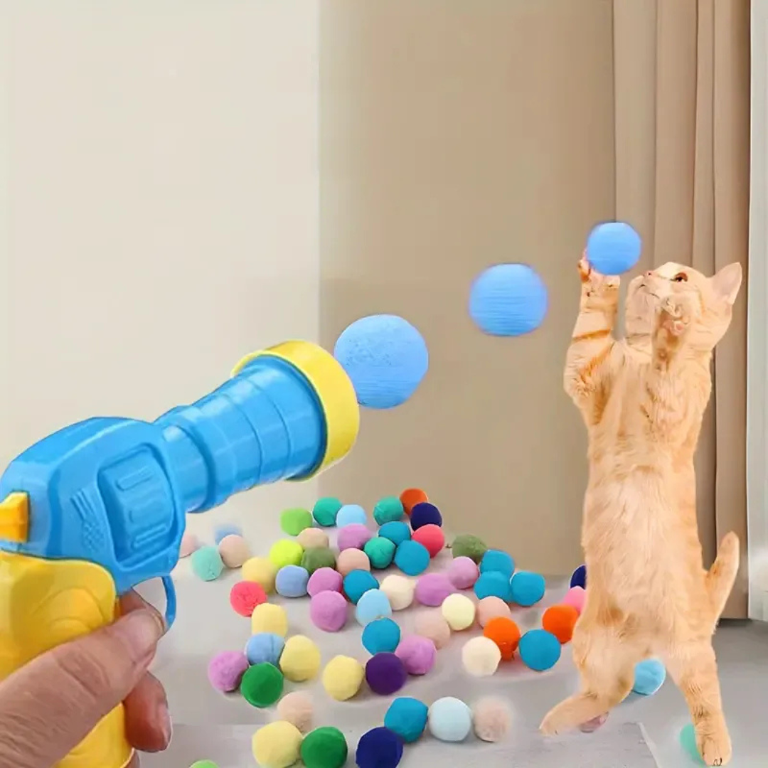 Set De Juguetes Interactivos Para Gatos 30pcs Bolas Peluche Como Foto-6