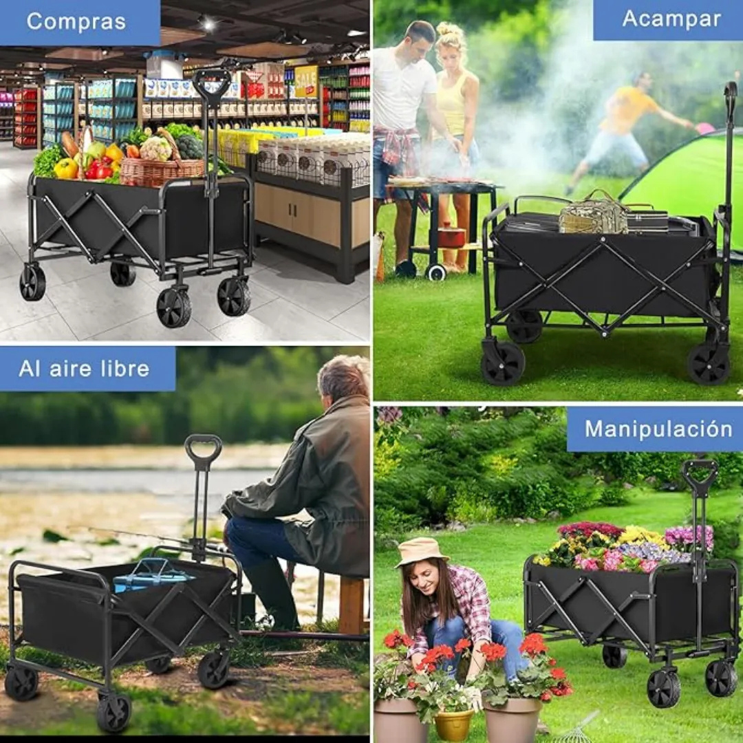 Carro Plegable Para Camping Grande 83cm Maxi 150kg Colores-3