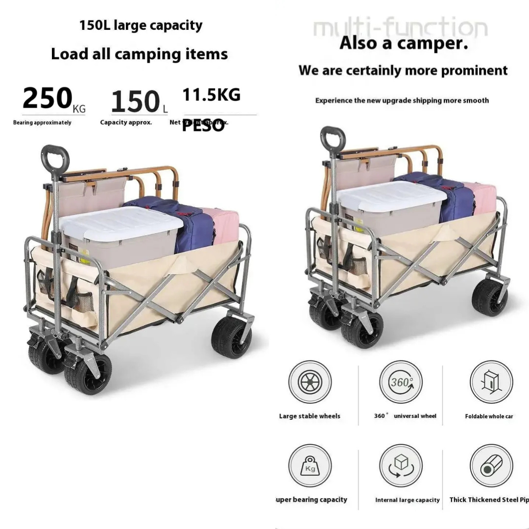 Carro Plegable Para Camping Grande 83cm Maxi 150kg Colores-4