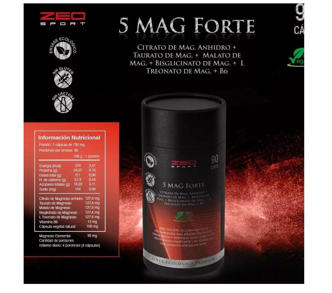 5 MAG FORTE ( 5 TIPOS DE MAGNESIOS) X 90 CAPSULAS -1