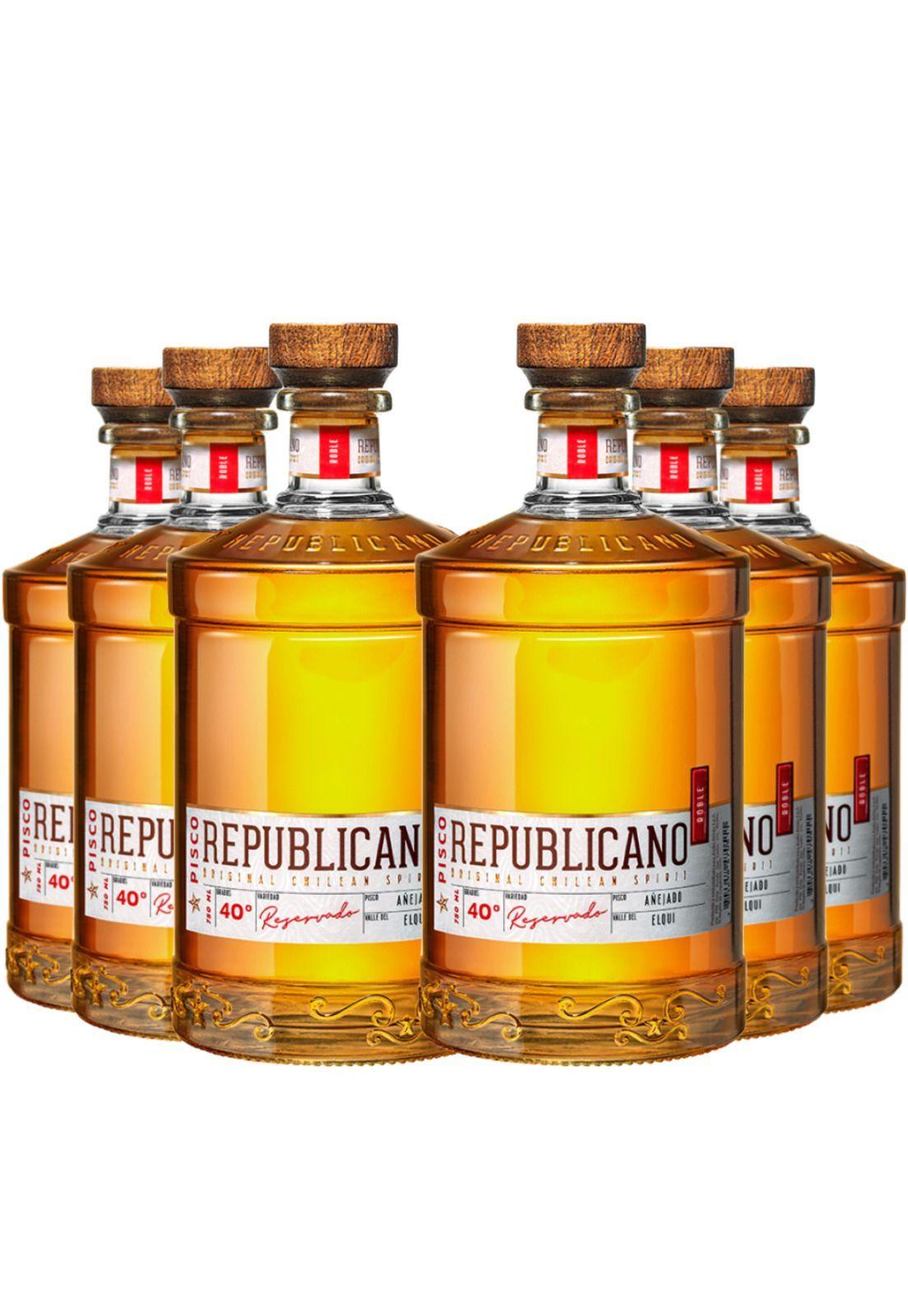 6 Piscos Republicano Reservado Añejado (750ml 40%)-0