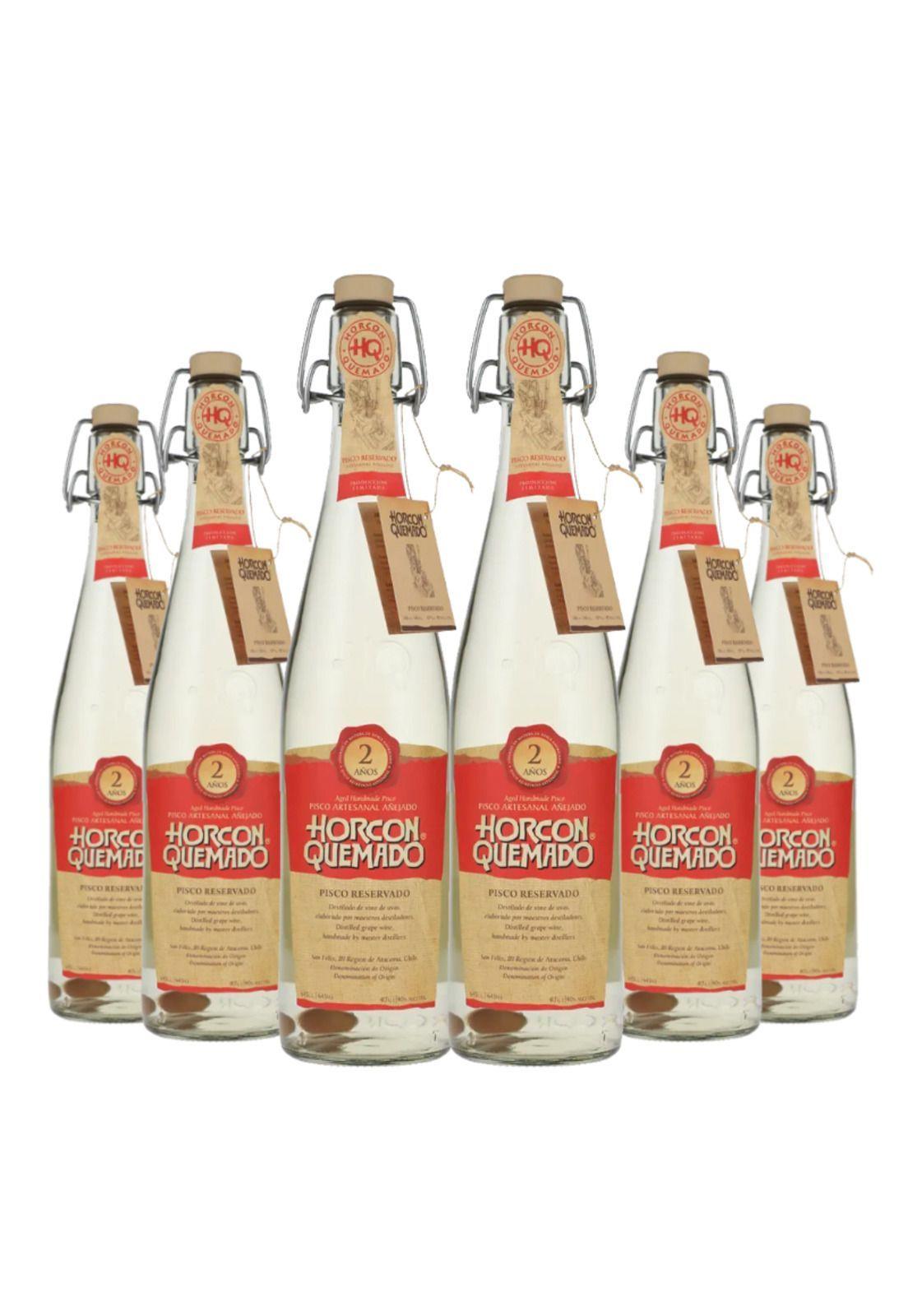 6 Pisco Horcon Quemado 2 Años, 40º-0