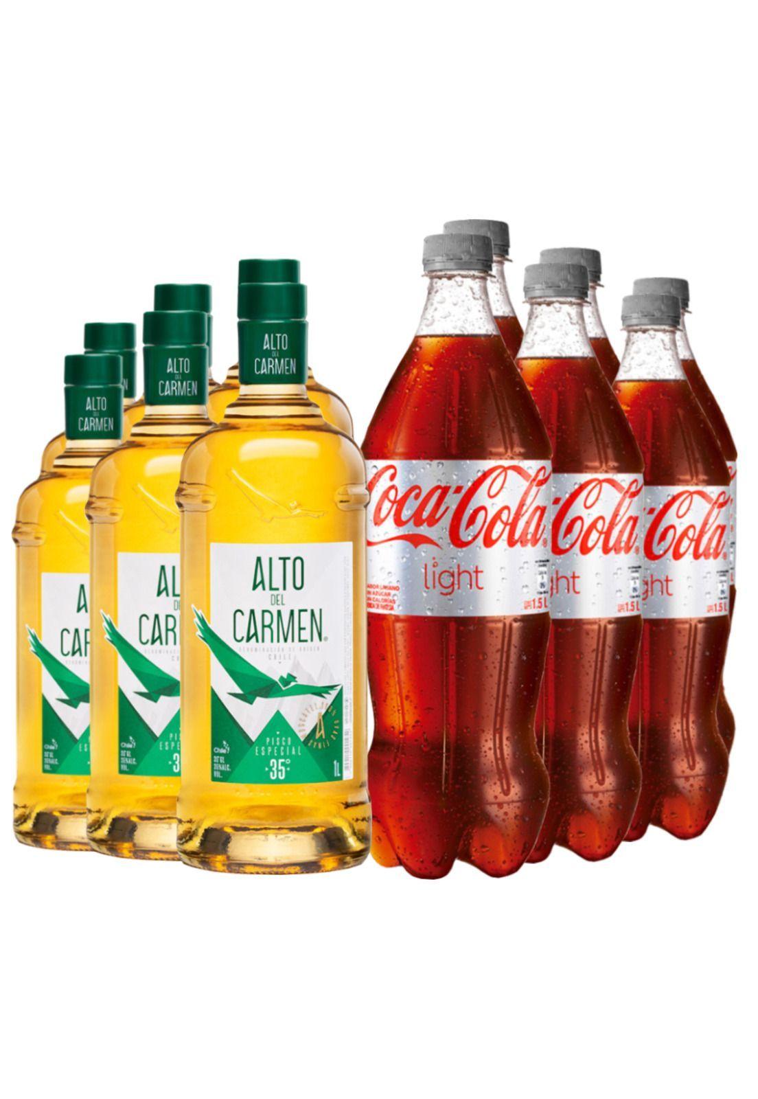 6 Piscos Alto Del Carmen 1L +  6 Coca Cola 1.5L-0