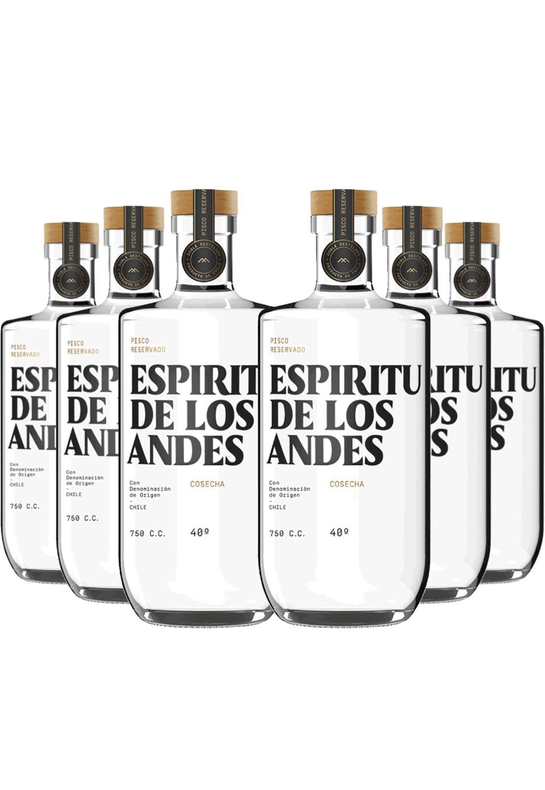 6 Piscos Espiritu De Los Andes (700ml. 40%)-0