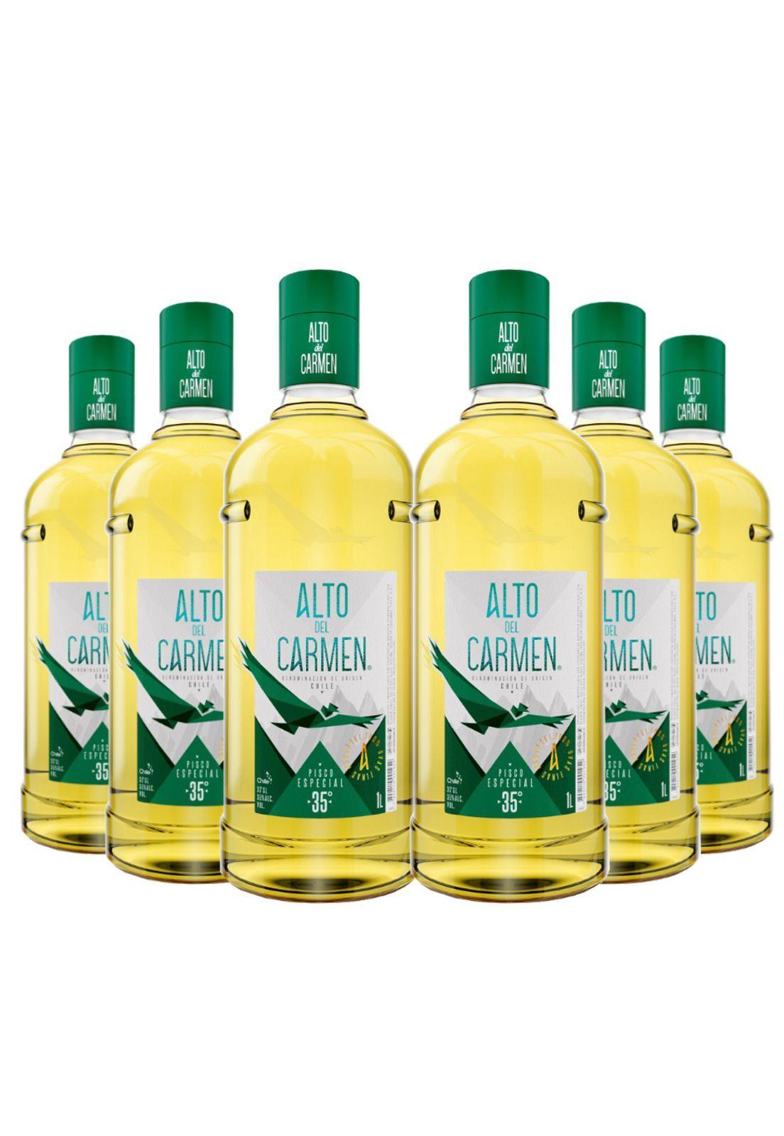 6 Piscos Alto Del Carmen 35°,1000ml.-0