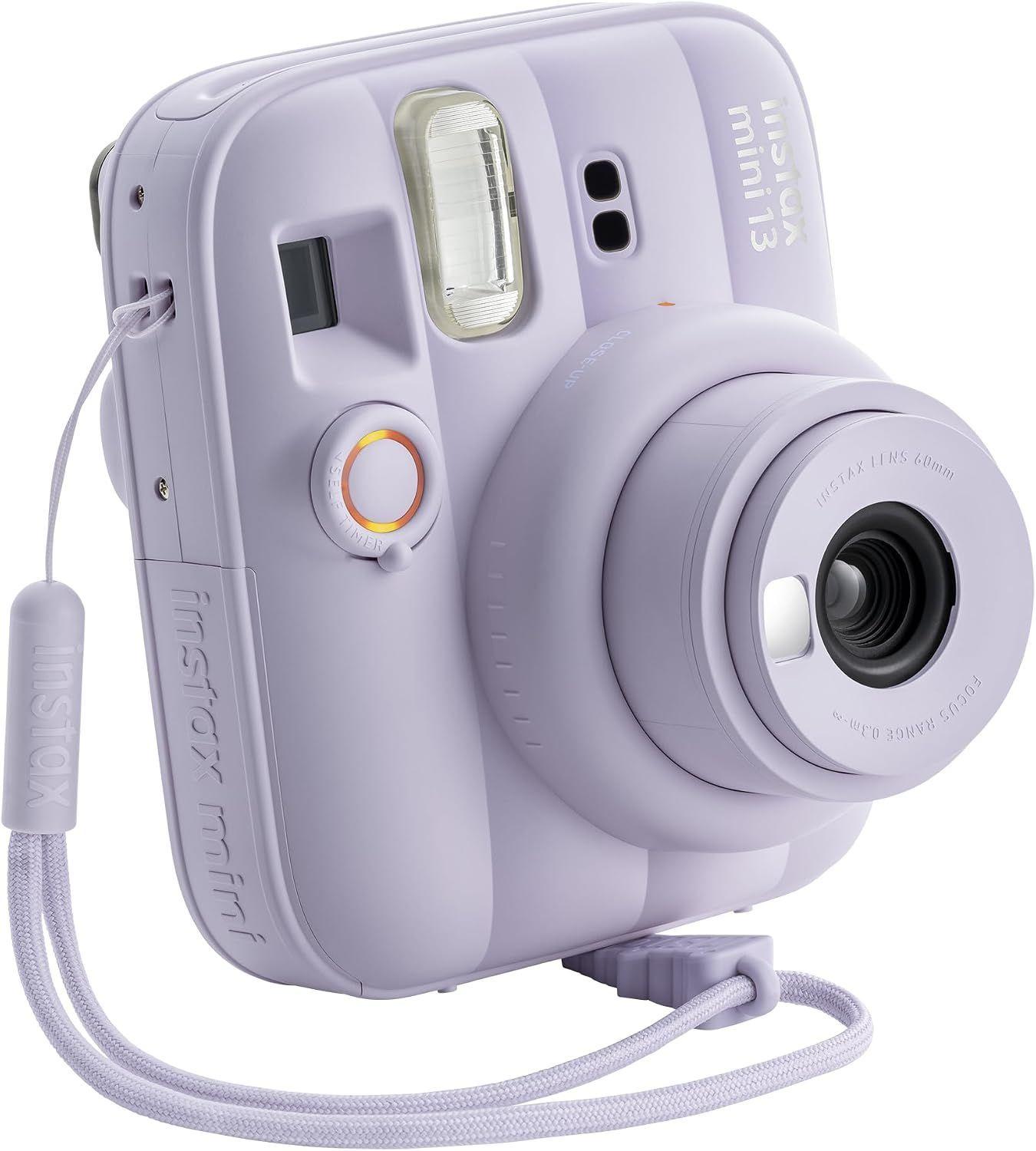 SET COMPLETO CÁMARA FUJIFILM INSTAX MINI 13 LILA +20 PELÍCULAS +ACCESORIOS-3