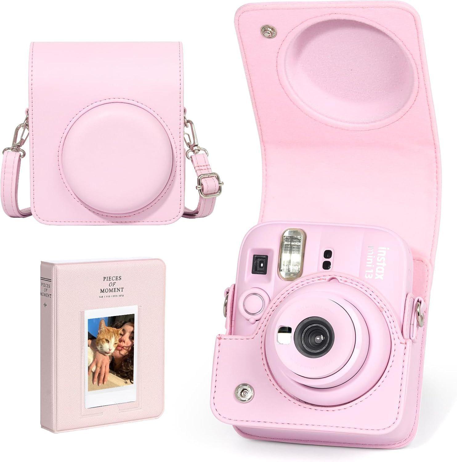 SET COMPLETO CÁMARA FUJIFILM INSTAX MINI 13 ROSADA +40 PELÍCULAS +ACCESORIOS-3