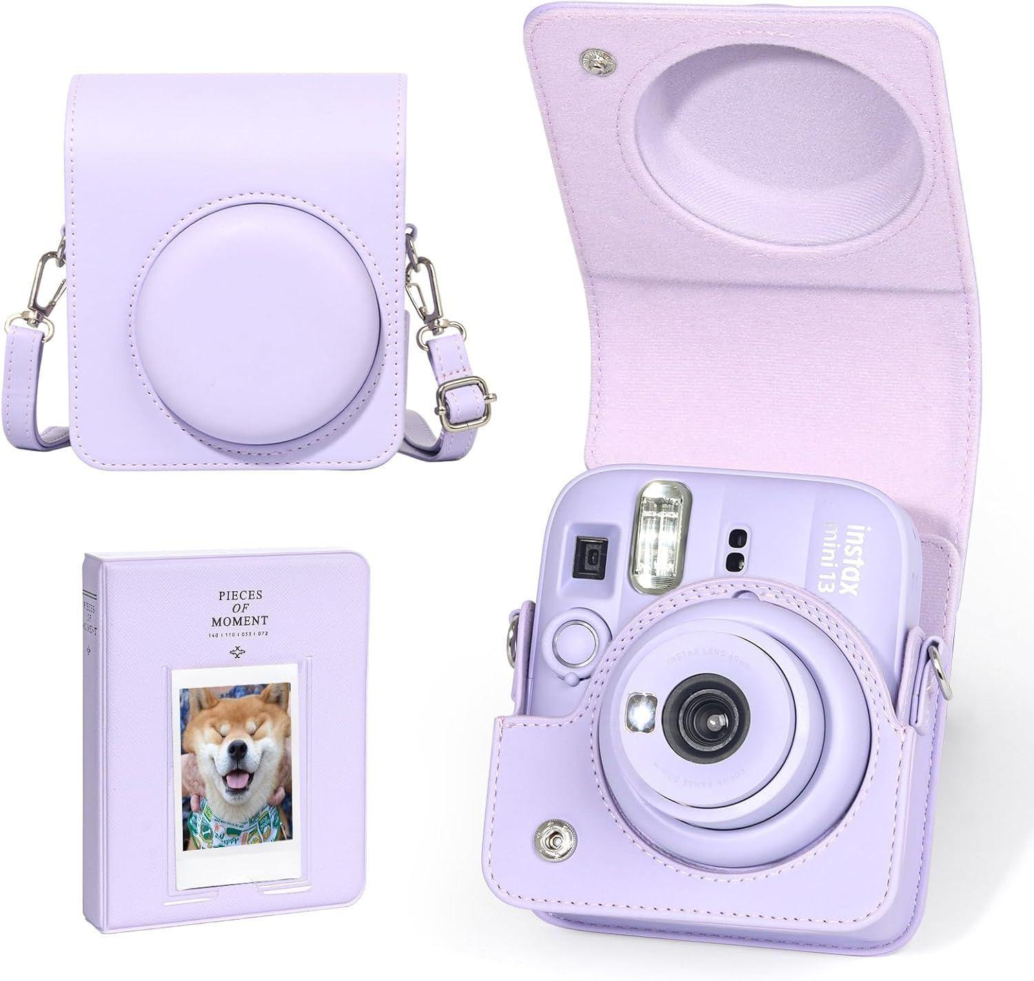 SET COMPLETO CÁMARA FUJIFILM INSTAX MINI 13 LILA +40 PELÍCULAS +ACCESORIOS-4
