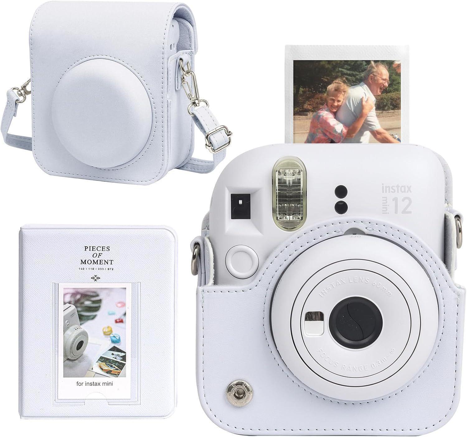 SET COMPLETO CÁMARA FUJIFILM INSTAX MINI 12 BLANCA +20 PELÍCULAS +ACCESORIOS-2