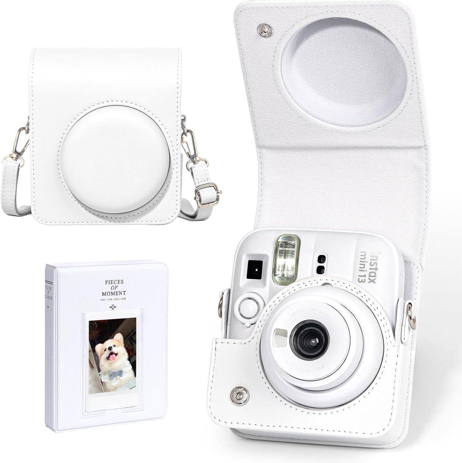 SET COMPLETO CÁMARA FUJIFILM INSTAX MINI 13 BLANCA +20 PELÍCULAS +ACCESORIOS-3