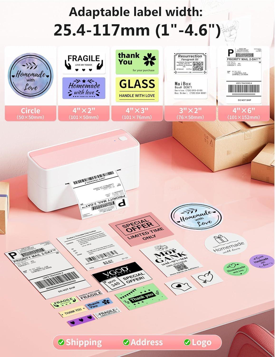 Set Impresora Térmica Etiquetas, Logos + 500 Adhesivos 6cm-2