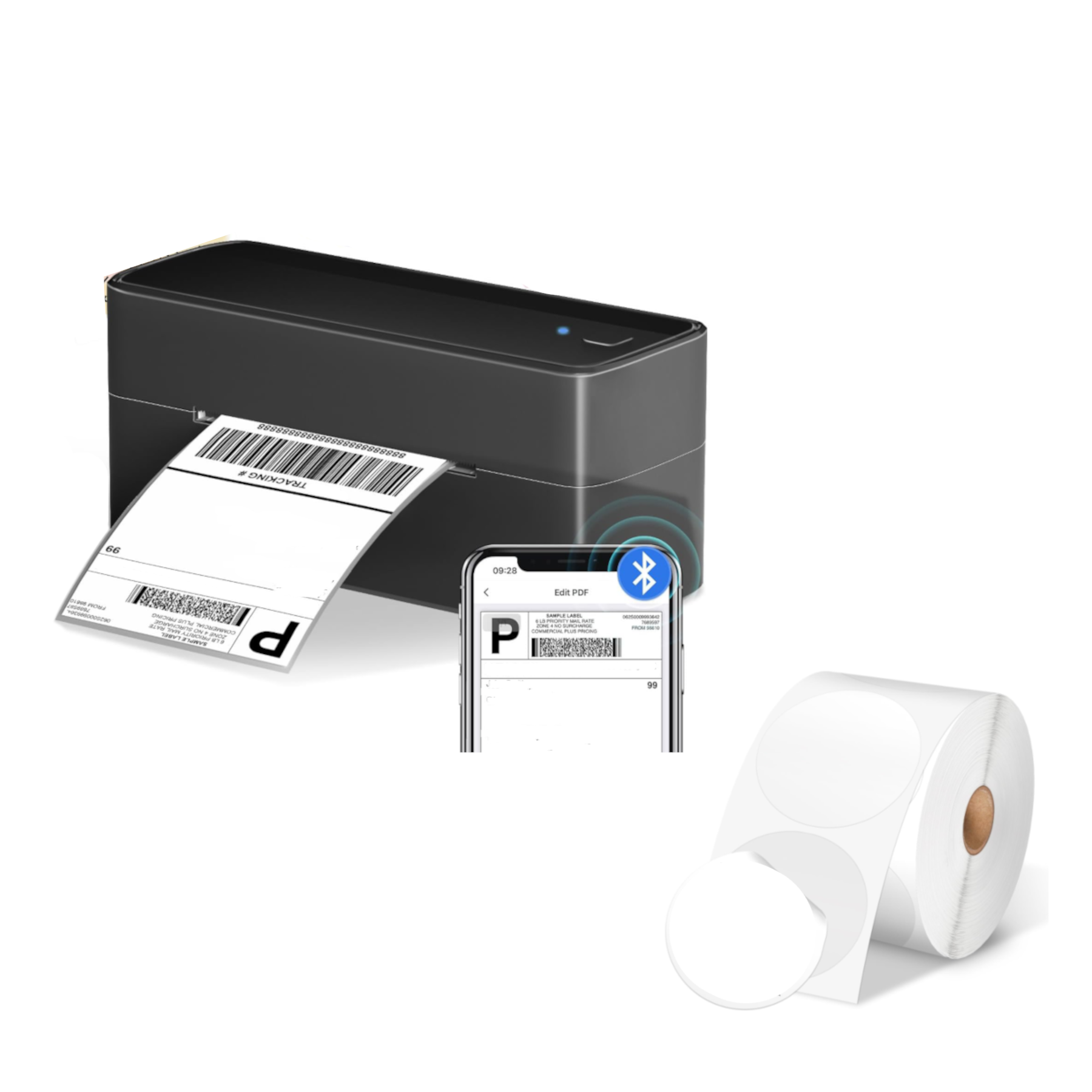 Set Impresora Térmica Etiquetas, Logos + 500 Adhesivos 6cm-0