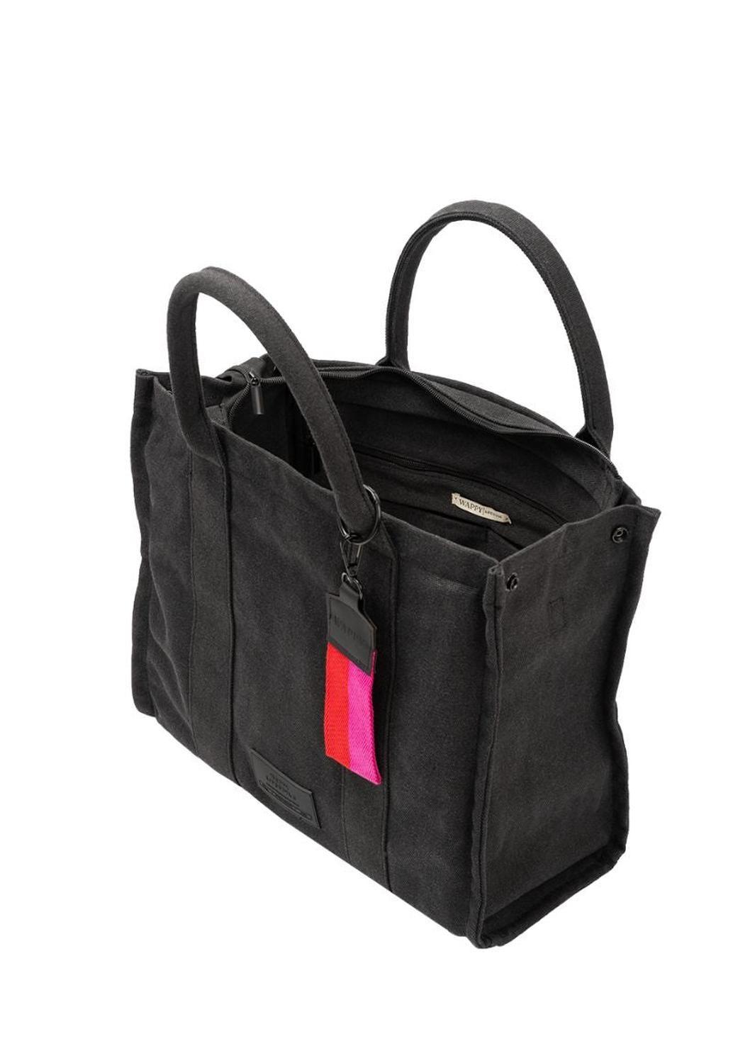 Cartera Tote Bag Vintage Negro Wappy Bolso Mano Mujer-6