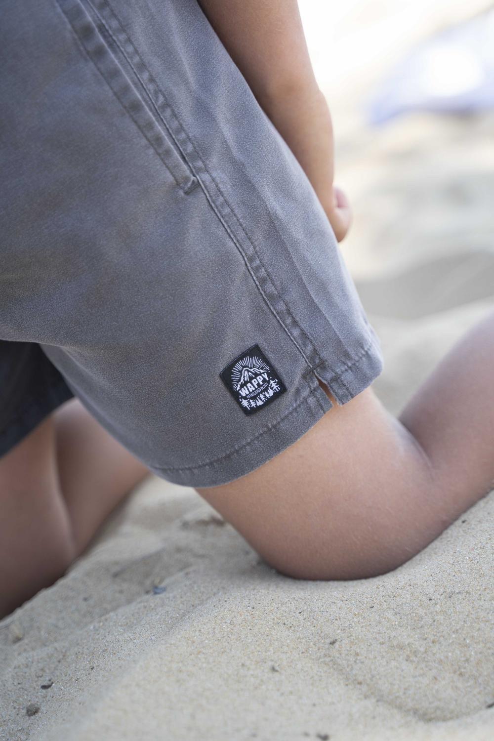 Traje de Baño Niño Gris Wappy Short con Bolsillos y Cordón-2