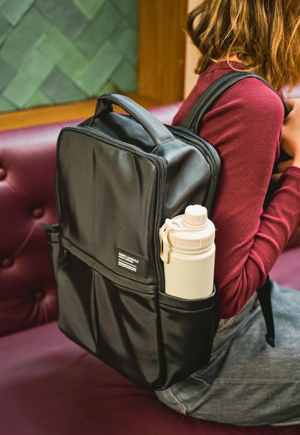 Mochila Mujer Negra Rubber Wappy-2