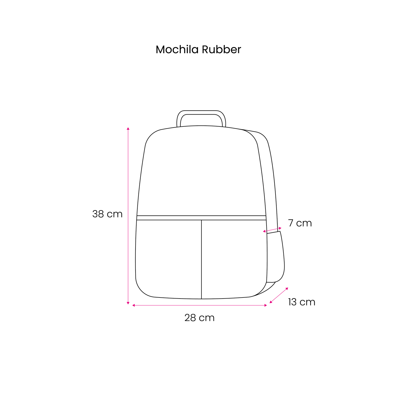 Mochila Mujer Negra Rubber Wappy-8