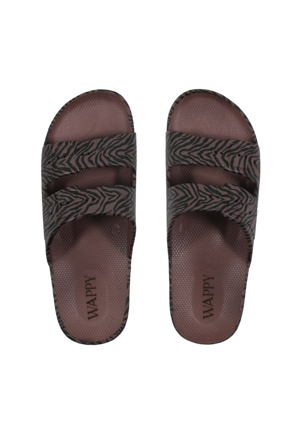 Sandalia Wappy Mujer Zebra Café Animal Print Resistente al Agua – Playa y Ciudad-0