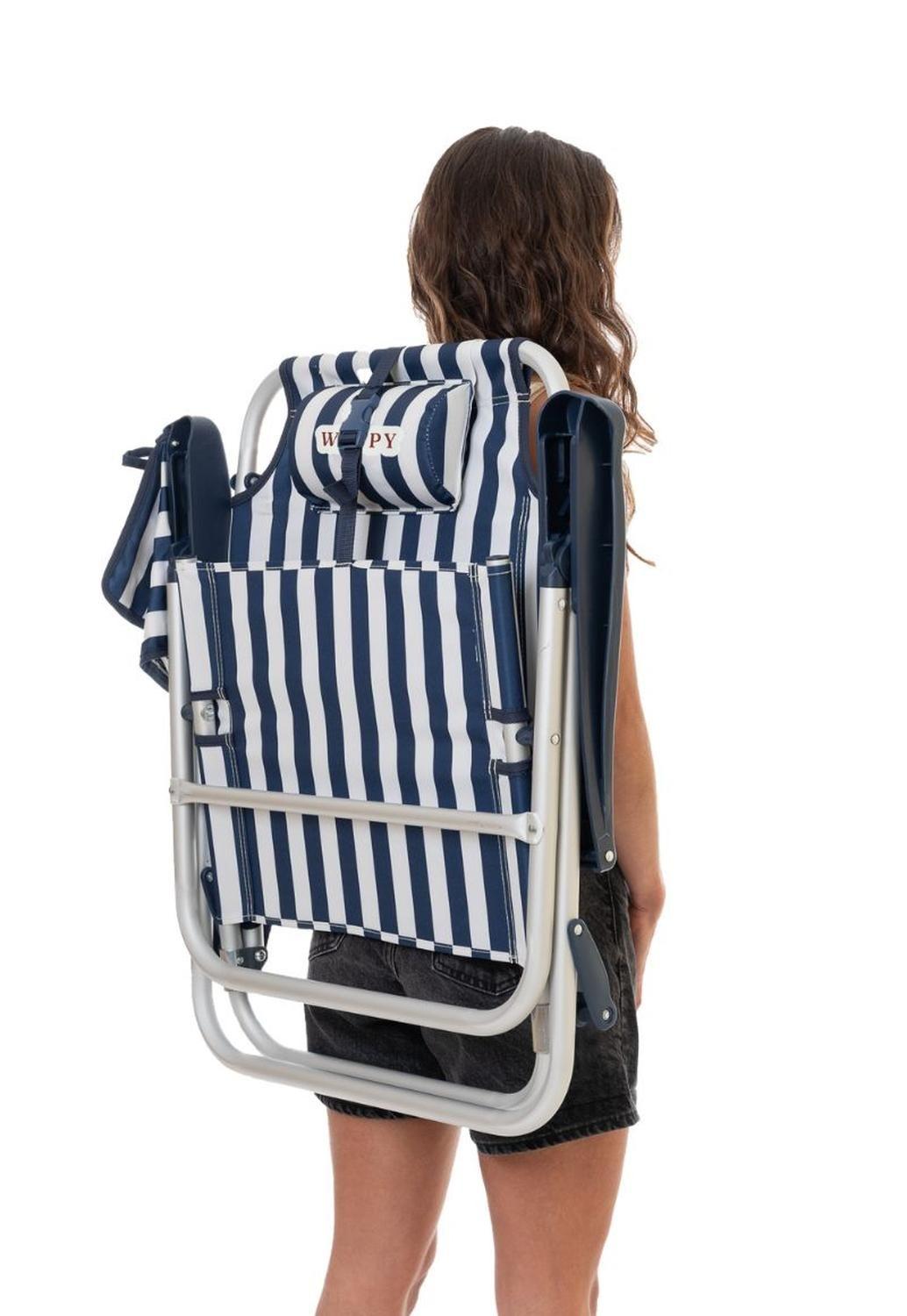 Silla Plegable de playa Portatil Camping, jardín y playa Azul Wappy-5