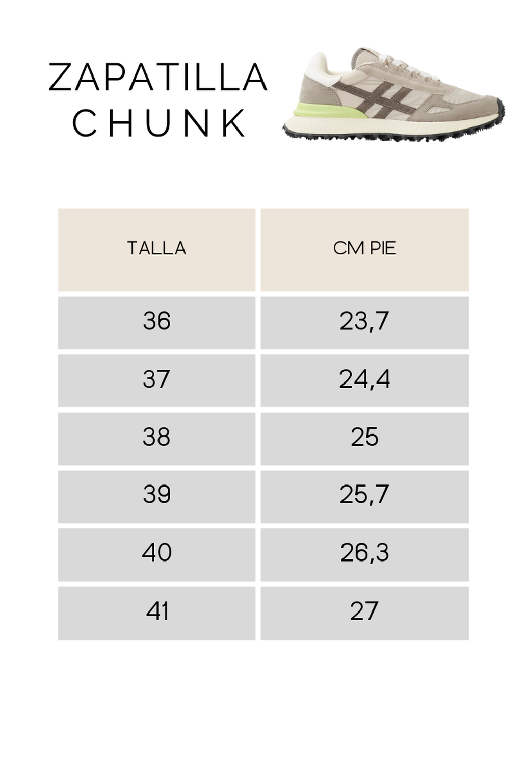 Zapatilla Urbana Mujer Chunky Taupe Wappy-5