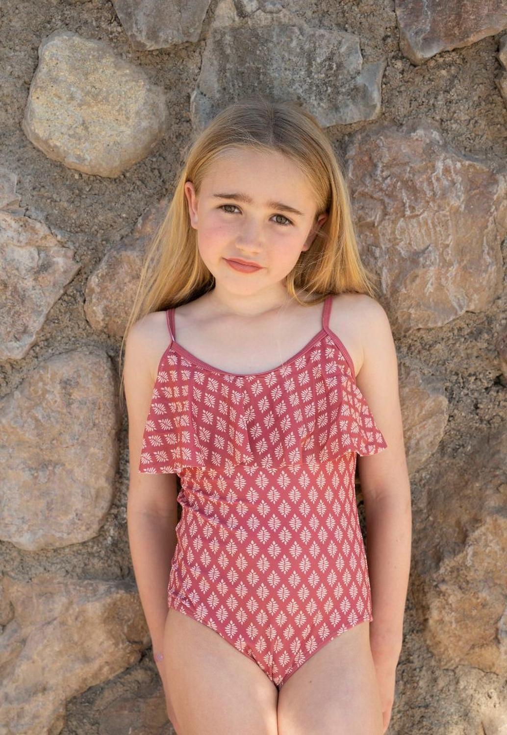 Traje de Baño Niña Wappy Beach Burdeo Verano-1