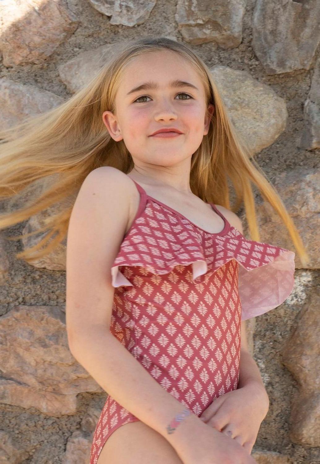 Traje de Baño Niña Wappy Beach Burdeo Verano-3