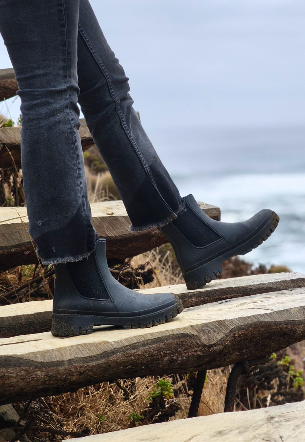 Bota Impremeable de Agua Chelsea Negro Mujer Wappy-6