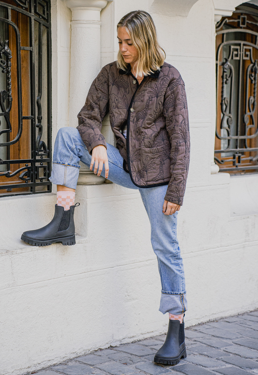 Bota Impremeable de Agua Chelsea Negro Mujer Wappy-7