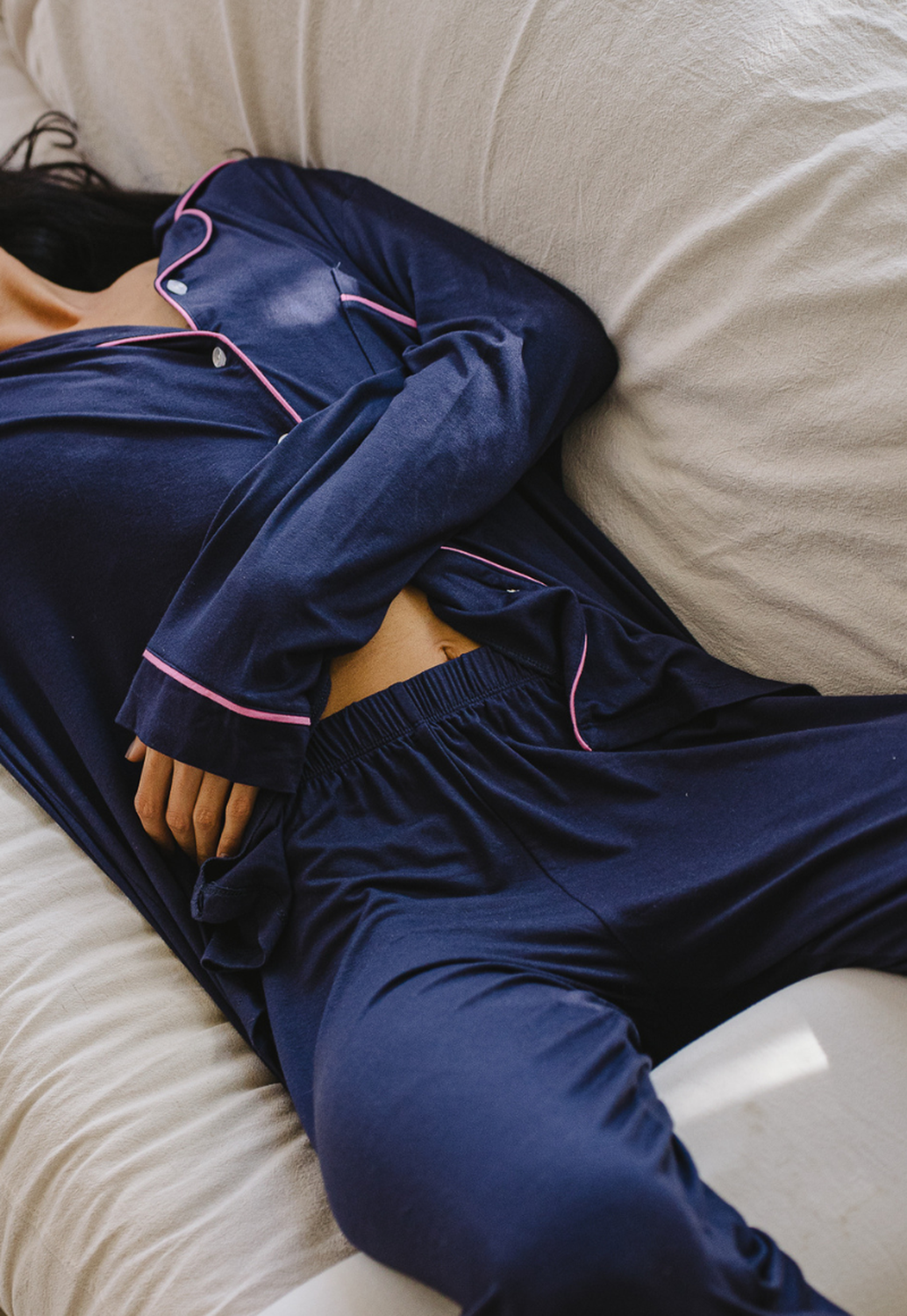 Pijama Largo Mujer Camisero Azul Wappy-3