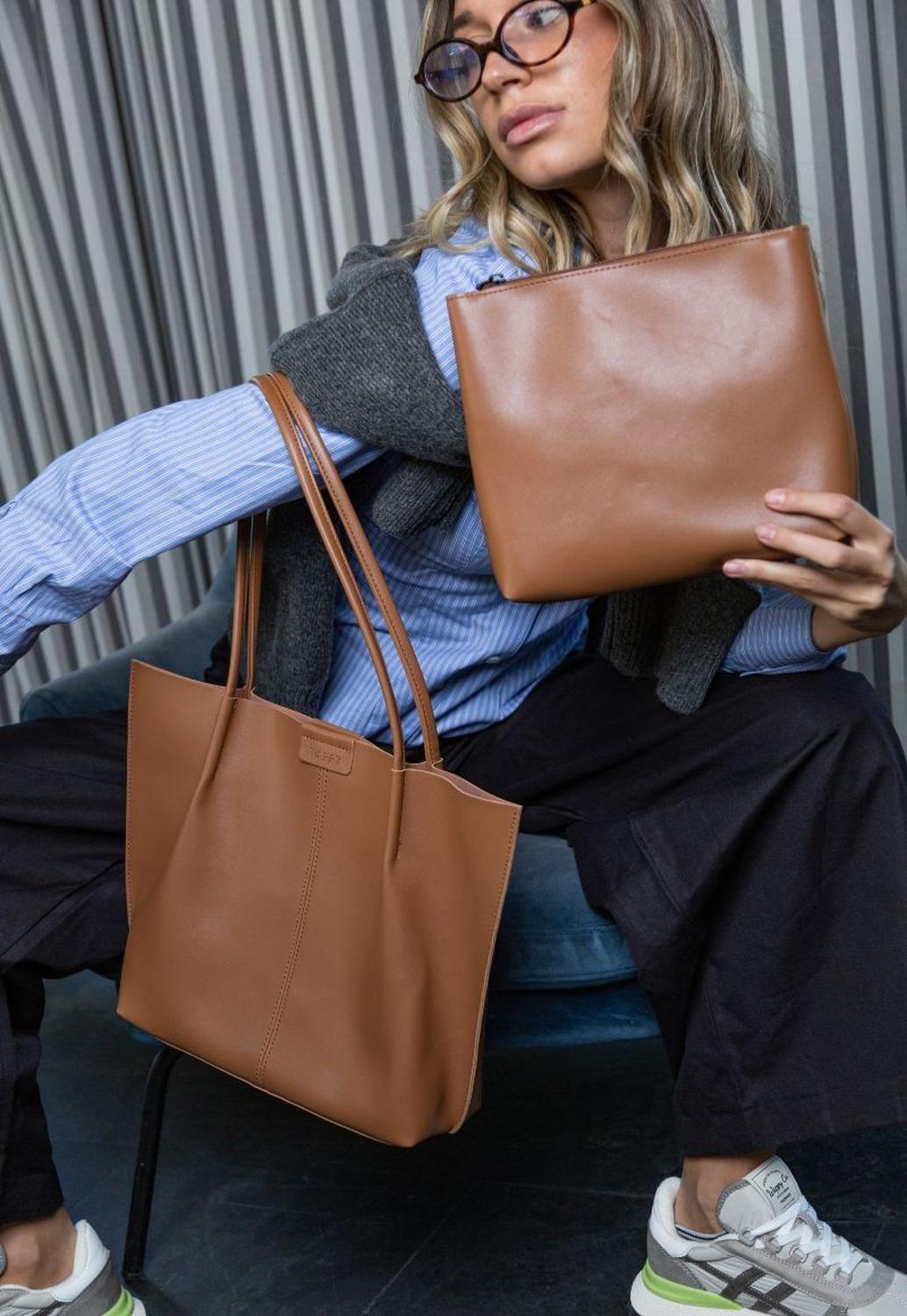 Cartera Tote Mujer Café Moka Siena Wappy-6