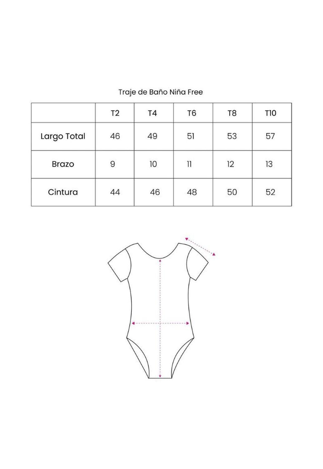 Traje de Baño Niña Wappy Free Manga Corta Floral Rosa Verano-7