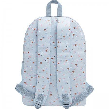 MOCHILA 290x430x120MM CON POMPOM DE CORAZON JOYFUL AZUL-4