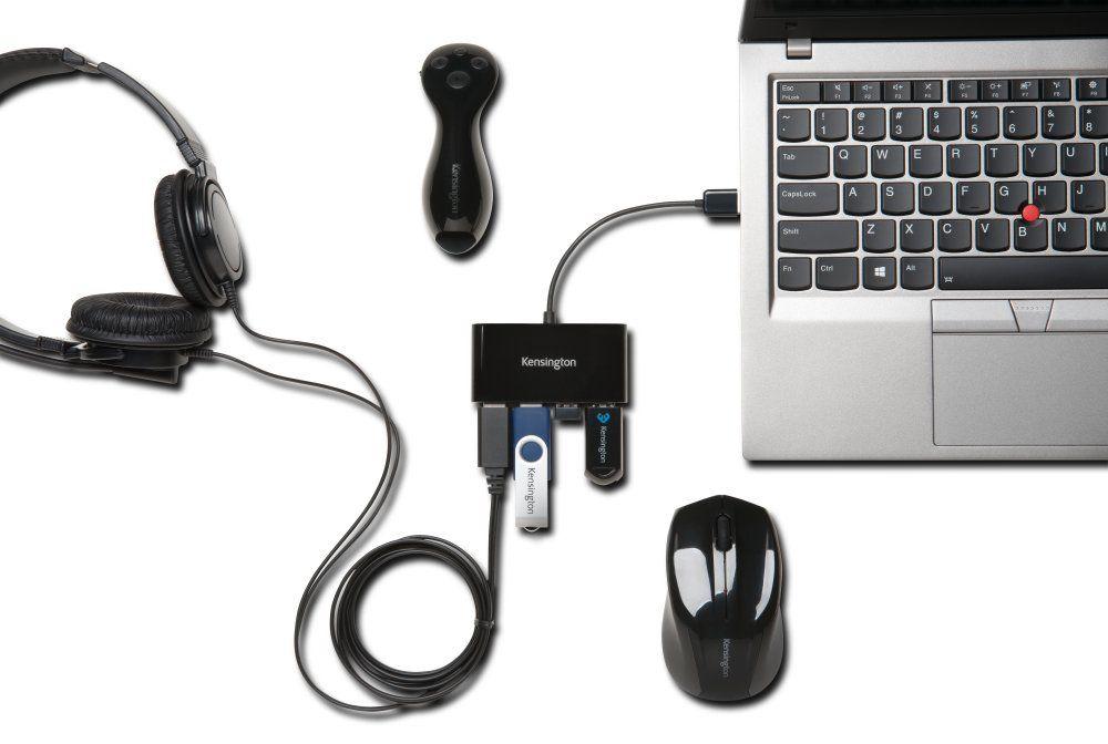 Hub Adaptador USB 2.0 - 4 Puertos Negro Kensington-2