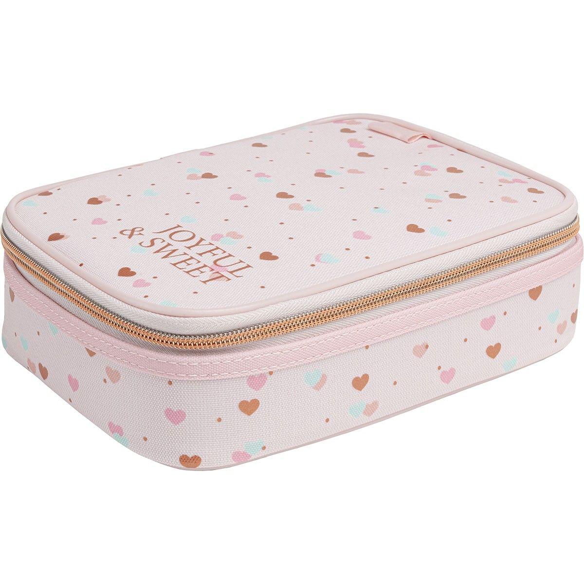 ESTUCHE BOX CAPACIDAD CON DIVISOR JOYFUL ROSA-2