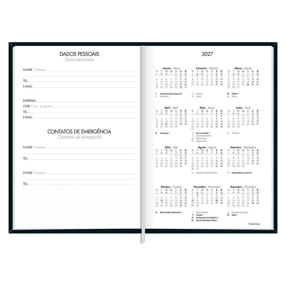 Agenda Ejecutiva Tilibra Cosida Diaria Napoli M7 2027 Negro-1
