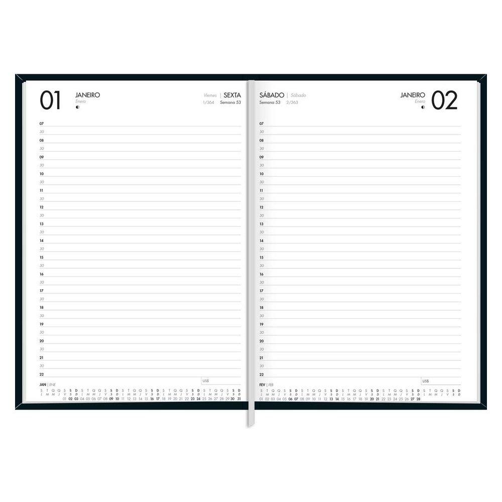 Agenda Ejecutiva Tilibra Cosida Diaria Napoli M7 2027 Negro-3