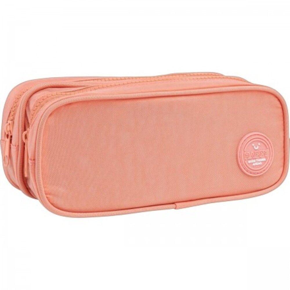 Estuche Duo Happy Salmón con 2 Compartimentos – 210x90x90mm-0